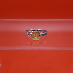 Size 7 925 Sterling Silver Cloudy Citrine Gemstone Ring